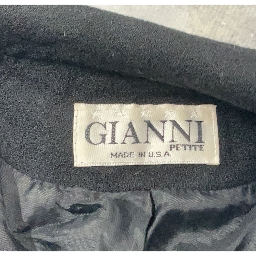Gianni Petite Black Wool Blazer Jacket USA Tailored Career Workwear Classic - Picture 4 of 4